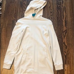 Off-white long sweater/sweatshirt dress